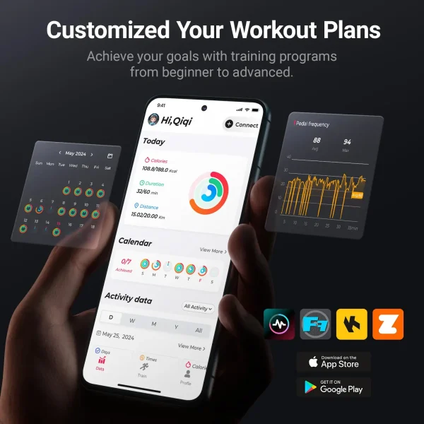 MERACH Exercise Bike Brake Pad Stationary with Exclusive App Low Noise Indoor Bike Tablet Mount&Fitness Courses for Weight Loss - Image 5
