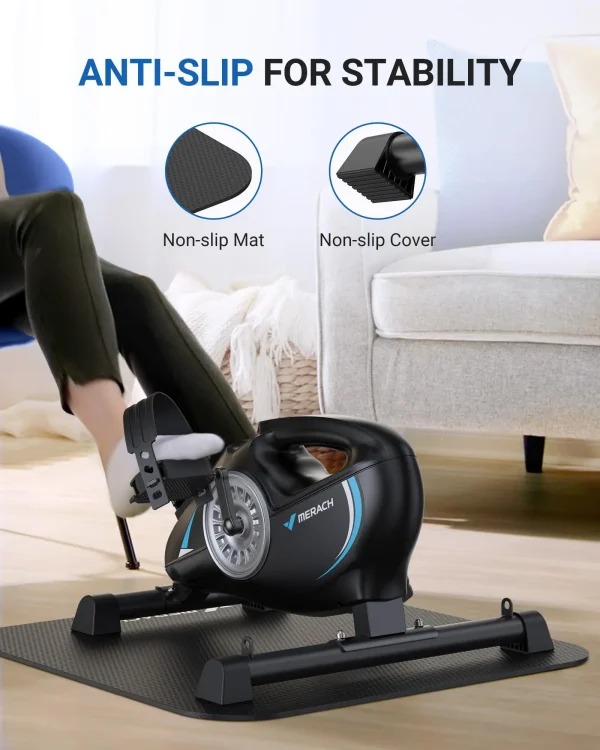 MERACH Under Desk Bike Pedal Exerciser Quiet Magnetic Mini Exercise Bike with MERACH App for Leg Recovery Smooth Foot Desk Cycle - Image 2