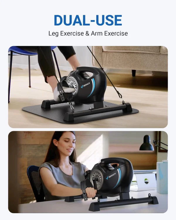 MERACH Under Desk Bike Pedal Exerciser Quiet Magnetic Mini Exercise Bike with MERACH App for Leg Recovery Smooth Foot Desk Cycle - Image 4