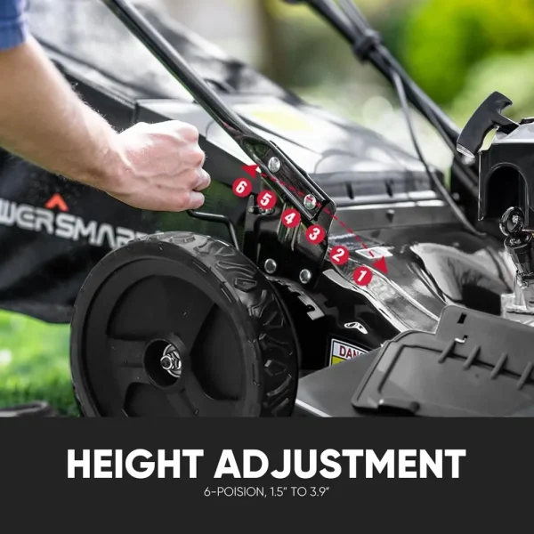 PowerSmart Self Propelled Gas Lawn Mower, 22 in. 170cc OHV Engine 3-in-1 Rear Wheel Drive, 6-Position Height Adjustment, - Image 5