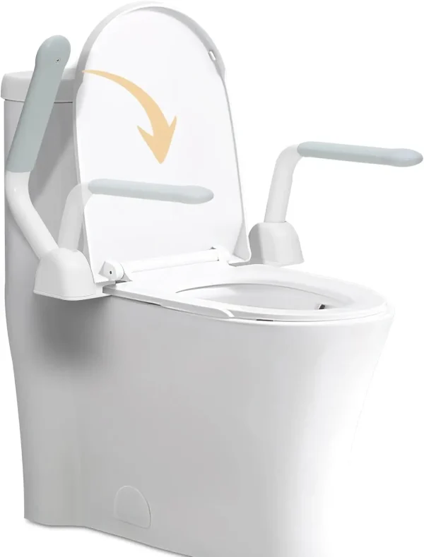 Folding Toilet Safety Frame Adjustable Height & Width 520 lbs Capacity Easy Install Elderly