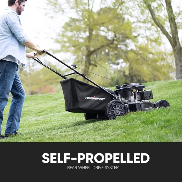 PowerSmart Self Propelled Gas Lawn Mower, 22 in. 170cc OHV Engine 3-in-1 Rear Wheel Drive, 6-Position Height Adjustment, - Image 3