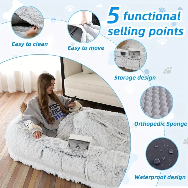 Large Human Dog Bed Human-Sized Big Dog Bed For Adults  pet bed  dog beds for large dogs Pet supplies - Image 4