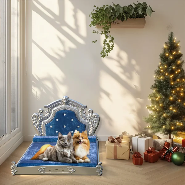 Bingopaw Luxury Pet Bed with Headboard, Dutch Velvet Dog Cat Bed for Medium and Large Dog, European Style Noble Pet Bed - Image 4