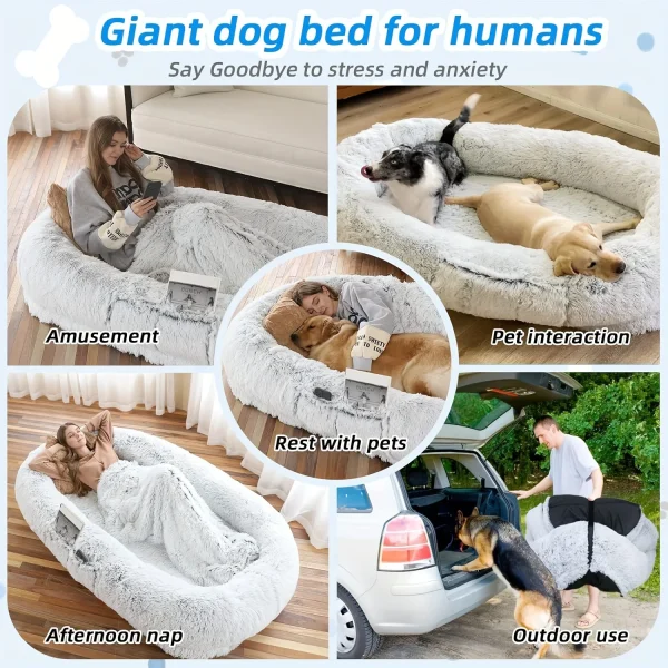 Large Human Dog Bed Human-Sized Big Dog Bed For Adults  pet bed  dog beds for large dogs Pet supplies - Image 6