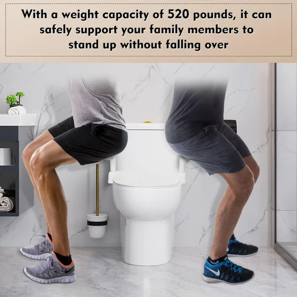 Folding Toilet Safety Frame Adjustable Height & Width 520 lbs Capacity Easy Install Elderly - Image 3