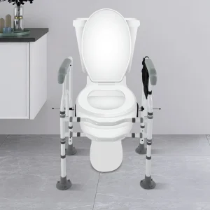 Toilet Safety Frame Rail with Suction Cups and Anti-Slip Handrails for Elderly