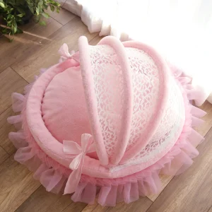 Pet Items - Dog Cat Princess Cradle Deluxe Bed Puppy Kitten Luxury Sofa Pet Supplies Cushion Accessories Products Basket Pink