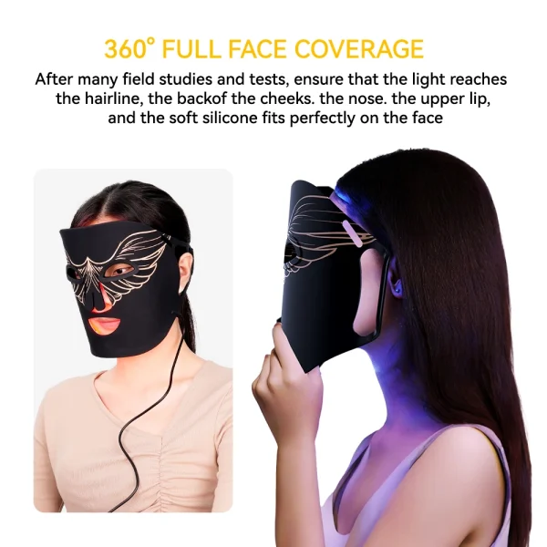 Lescolton New Red Led Light Therapy Infrared Flexible Soft Mask Silicone 4 Color Led Therapy Anti Aging Advanced Photon Mask - Image 5