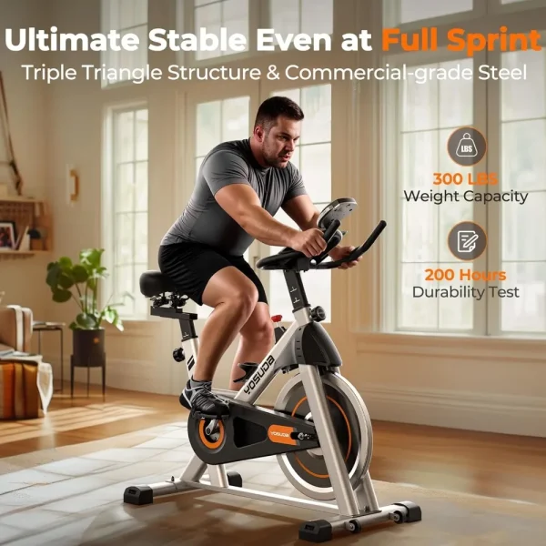 Indoor Cycling Bike Brake Pad/Magnetic Stationary Bike - Cycle Bike with Tablet Mount & Comfortable Seat Cushion - Image 3