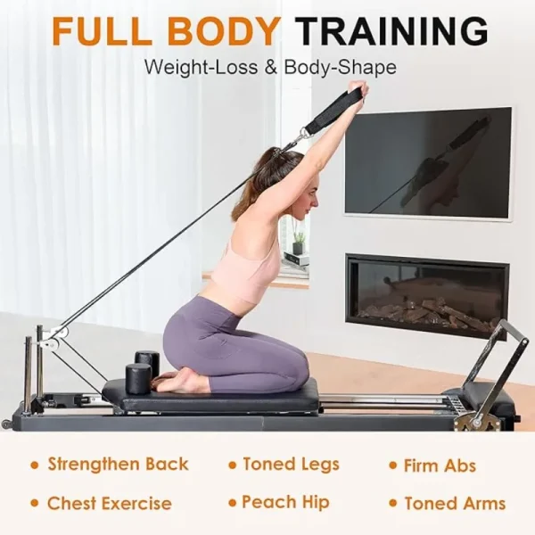 soges Foldable Pilates Reformer Machine for Home Gym, Pilates Workout Equipment for Beginner, Cardio Fitness High Strength - Image 4