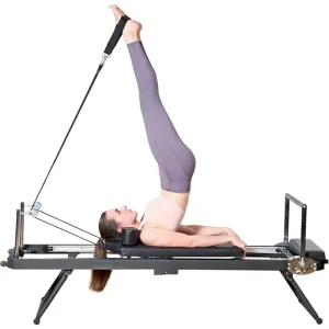 soges Foldable Pilates Reformer Machine for Home Gym, Pilates Workout Equipment for Beginner, Cardio Fitness High Strength