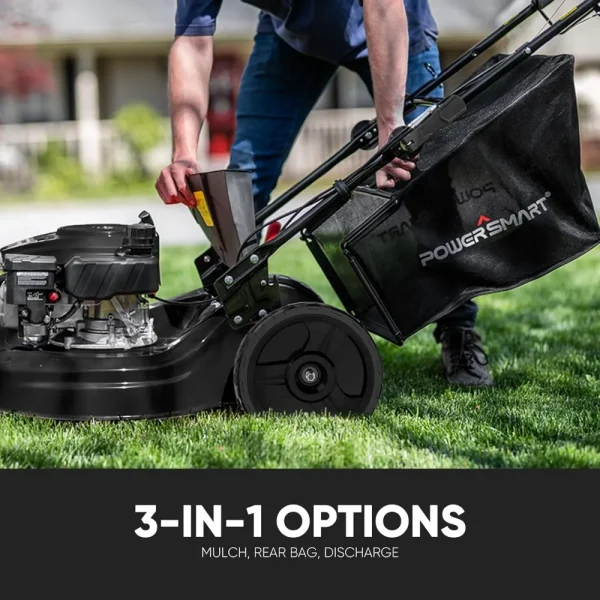 PowerSmart Self Propelled Gas Lawn Mower, 22 in. 170cc OHV Engine 3-in-1 Rear Wheel Drive, 6-Position Height Adjustment, - Image 4