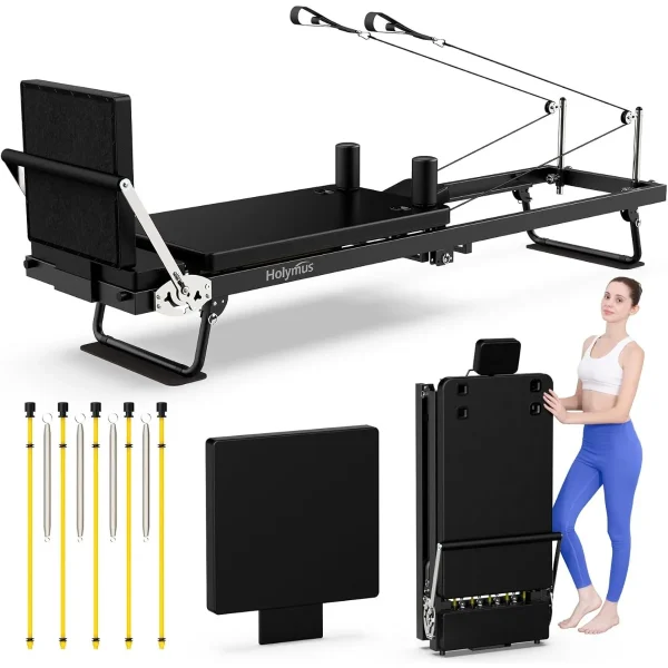 Pro 90" Pilates Reformer Machine, Durable and Quiet - Up to 500LBS, Premium Foldable Pilates Machine & Equipment
