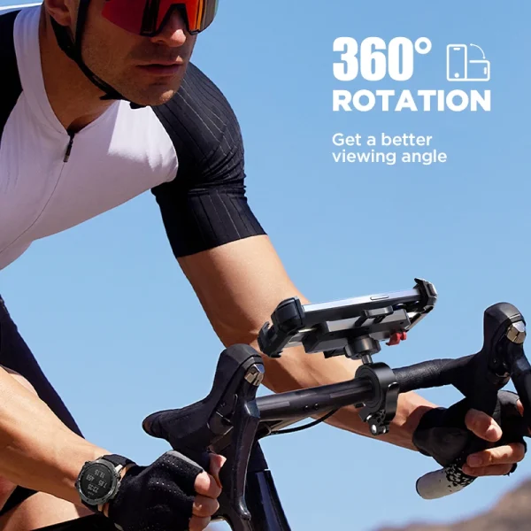 JOYROOM Bicycle Phone Holder New Upgrade [Metal Tie Rod][1s Auto Lock] Motorcycle Phone Holder Mount Handlebar Clamp For 4.7-7'' - Image 3