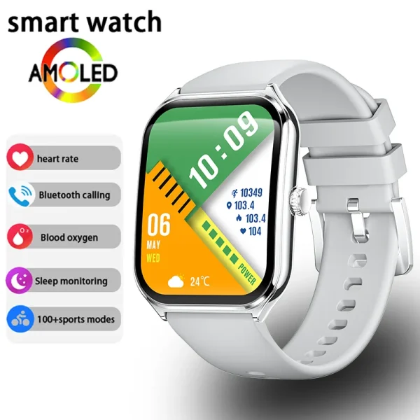 New Ultra Thin Smart Watch men 1.96" AMOLED 360*360 HD Pixel Display Always Show Time Call Reminder Smartwatch Ladies For huawei - Image 11