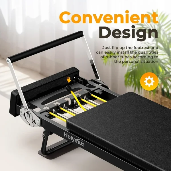 Pro 90" Pilates Reformer Machine, Durable and Quiet - Up to 500LBS, Premium Foldable Pilates Machine & Equipment - Image 3