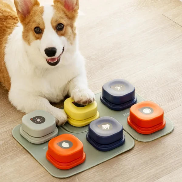 Mewoofun Dog Buttons with Rubber Mat Recordable Dog Talking Buttons Set Communication Starter Pack Dog Training Speaking Buttons - Image 10