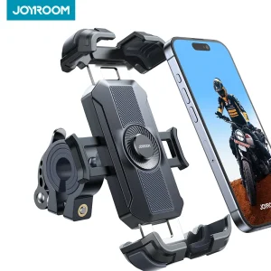 JOYROOM Bicycle Phone Holder New Upgrade [Metal Tie Rod][1s Auto Lock] Motorcycle Phone Holder Mount Handlebar Clamp For 4.7-7''