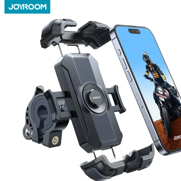 JOYROOM Bicycle Phone Holder New Upgrade [Metal Tie Rod][1s Auto Lock] Motorcycle Phone Holder Mount Handlebar Clamp For 4.7-7''