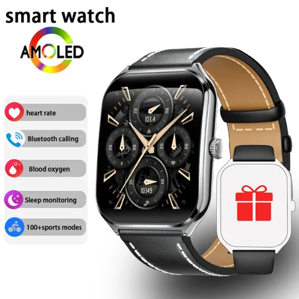 New Ultra Thin Smart Watch men 1.96" AMOLED 360*360 HD Pixel Display Always Show Time Call Reminder Smartwatch Ladies For huawei - Image 12