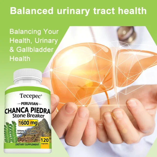 Tecepec Chanca Piedra Supplement 1600 Mg – Balances Urinary and Gallbladder Health, Promotes Cleansing, Detoxification, Non-GMO - Image 2