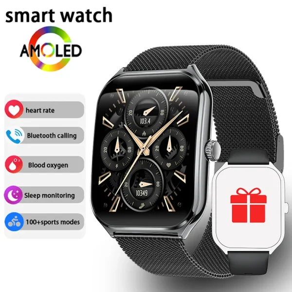 New Ultra Thin Smart Watch men 1.96" AMOLED 360*360 HD Pixel Display Always Show Time Call Reminder Smartwatch Ladies For huawei - Image 14