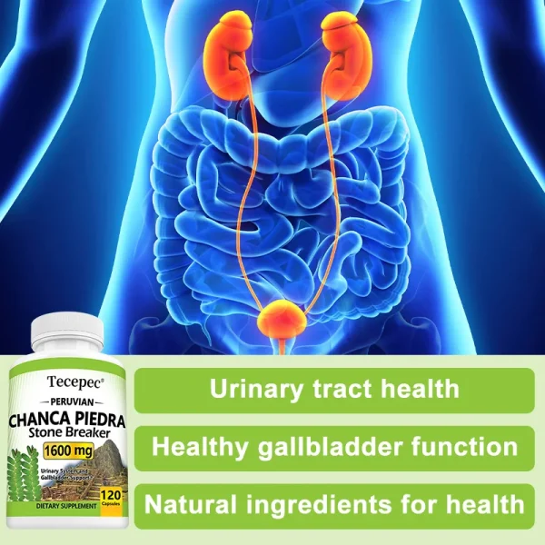 Tecepec Chanca Piedra Supplement 1600 Mg – Balances Urinary and Gallbladder Health, Promotes Cleansing, Detoxification, Non-GMO - Image 3