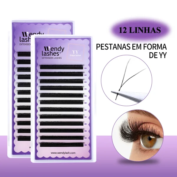 Wendy Lashes 10Pcs/Set Y Shape Lash Wholesale Hand Woven Premium 12 Lines YY Eyelash Extension Makeup Lash Supplies 0.05/0.07 - Image 7