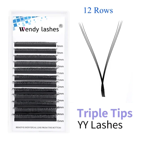 Wendy Lashes 10Pcs/Set Y Shape Lash Wholesale Hand Woven Premium 12 Lines YY Eyelash Extension Makeup Lash Supplies 0.05/0.07 - Image 8
