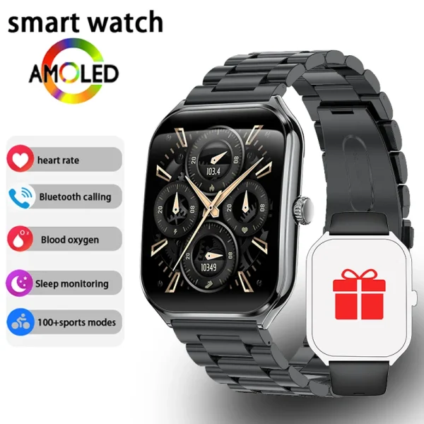 New Ultra Thin Smart Watch men 1.96" AMOLED 360*360 HD Pixel Display Always Show Time Call Reminder Smartwatch Ladies For huawei - Image 8
