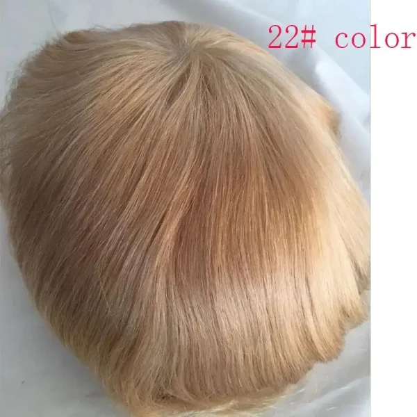 Pwigs Toupee for Men Full French Lace 10X8 Inch Cap Base 4mixed 27 highlight 613 Front Colored 100% European Human Hair System - Image 14