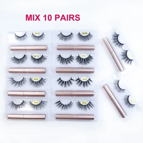 Magnetic Lashes Wholesale 5/10/30/50/100 Pairs Magnetic Eyelashes and Eyeliner Set Makeup Natural Lashes In Bulk - Image 11