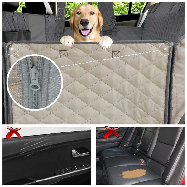 PETRAVEL Dog Car Seat Cover Waterproof Pet Travel Dog Carrier Hammock Car Rear Back Seat Protector Mat Safety Carrier For Dogs - Image 5