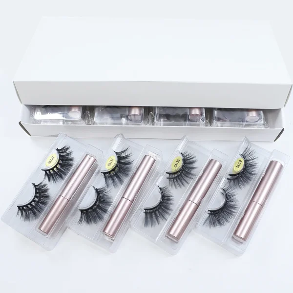 Magnetic Lashes Wholesale 5/10/30/50/100 Pairs Magnetic Eyelashes and Eyeliner Set Makeup Natural Lashes In Bulk - Image 5