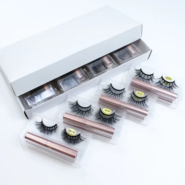 Magnetic Lashes Wholesale 5/10/30/50/100 Pairs Magnetic Eyelashes and Eyeliner Set Makeup Natural Lashes In Bulk - Image 2