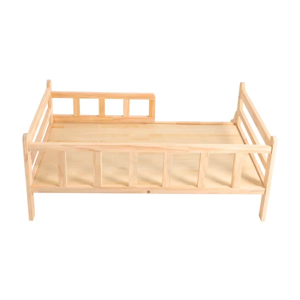 Solid Wood Pet Bed, Wooden Dog Bed Frame, Dog Kennel Furniture, Dog Bed Stand Elevated Fence Rounded Corners for Cats or Dogs - Image 2