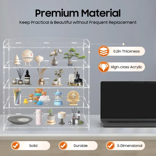 ﻿ 4 Tier Acrylic Display Case Bakery Pastry Display Case Retail  Shelf Donut Cookie Display Cabinet Case Plastic Case - Image 4