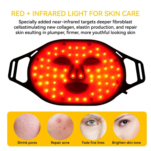 Lescolton New Red Led Light Therapy Infrared Flexible Soft Mask Silicone 4 Color Led Therapy Anti Aging Advanced Photon Mask - Image 3