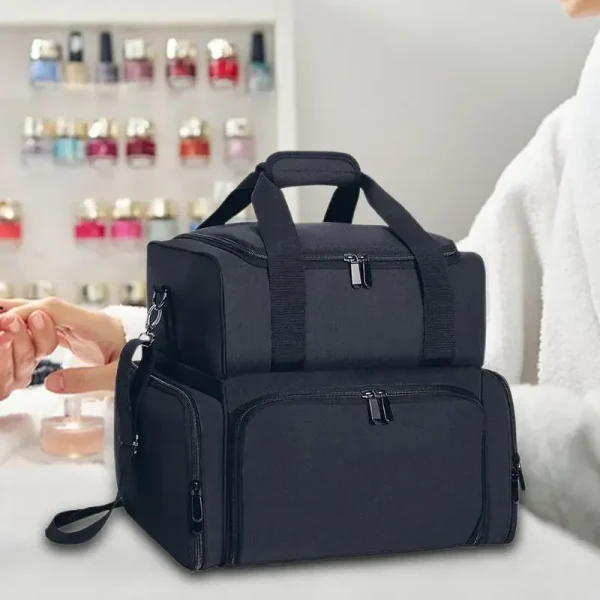 70 Bottles Nail Polish Organizer Bag fabric cloth Cosmetic Handbag Organizer Storage Case Travel Carrying for Nail Stuff & Tools - Image 5