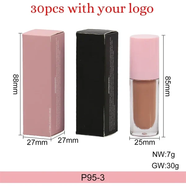 Lip Gloss with Big Brush Private Label Custom Logo Nude Lip Gloss Makeup Wholesale - Image 9