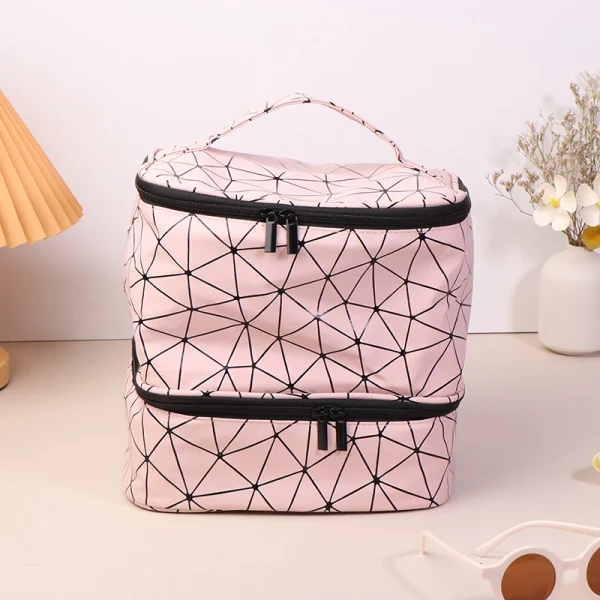 PU Leather Nail Polish Carrying Case Cosmetic Portable Large Handbag Storage Bag Sections Nail Kit Organizer Holds 30+ Bottles - Image 5