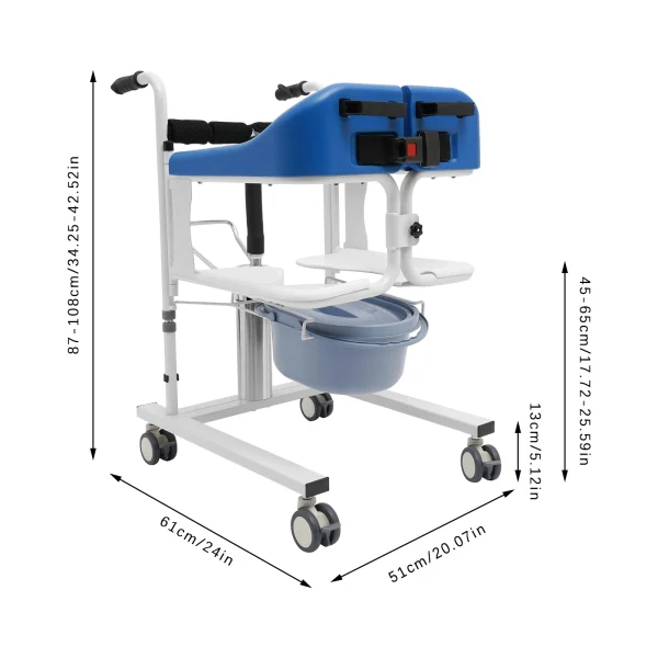 Hydraulic Patient Lifting Wheelchair for Home Transport Wheelchair Patient Lift Wheelchair - Image 4