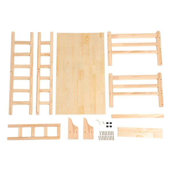Solid Wood Pet Bed, Wooden Dog Bed Frame, Dog Kennel Furniture, Dog Bed Stand Elevated Fence Rounded Corners for Cats or Dogs - Image 3