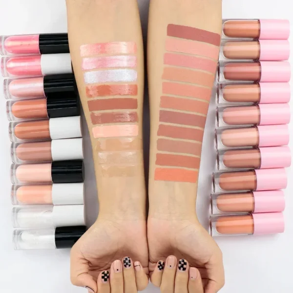 Lip Gloss with Big Brush Private Label Custom Logo Nude Lip Gloss Makeup Wholesale - Image 3