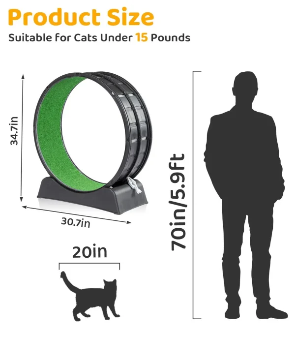 31 Cat Exercise Wheel for indoor Use - Treadmill with Carpeted Runway & Plastic Design for Daily Fitness & Weight Loss - Image 3