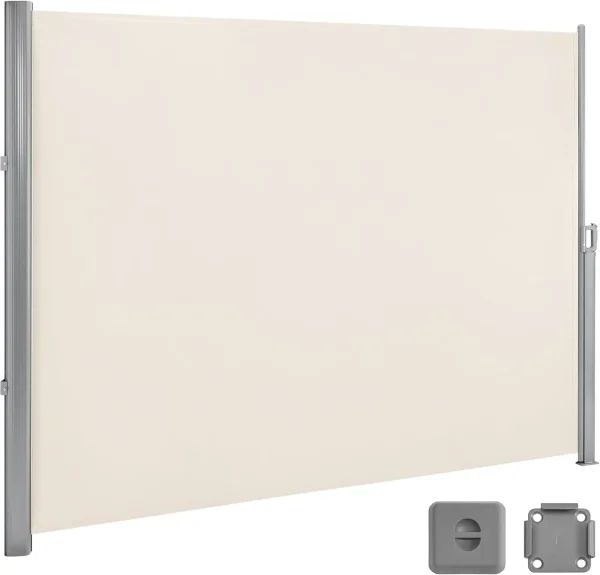 138''x 78'' Patio Retractable Side Awning, Fully Assembled Waterproof Sunshade Privacy Screen for Garden, Balcony and Pools,