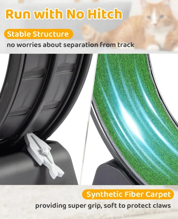 31 Cat Exercise Wheel for indoor Use - Treadmill with Carpeted Runway & Plastic Design for Daily Fitness & Weight Loss - Image 6