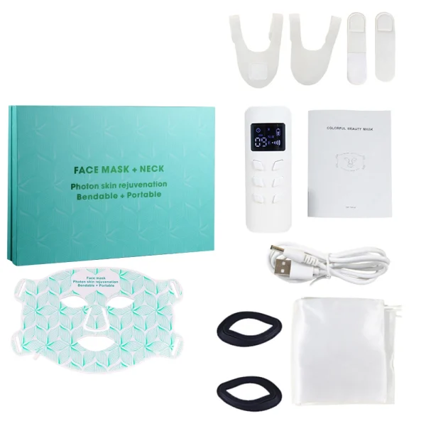 8 Colors Facial LED Mask with Neck Red Light Near Infrared Therapy Beauty Mask Anti Aging Skin Rejuvenation Lifting Whitening - Image 9