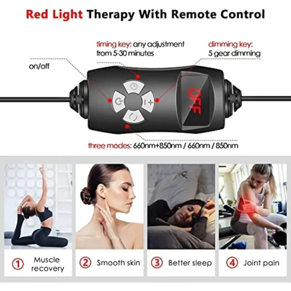 Astarexin Red Light Therapy Face Lamp Infrared Light Therapy Full Body Pain Relief Physiotherapy Skin Care Beauty  660nm 850nm - Image 3